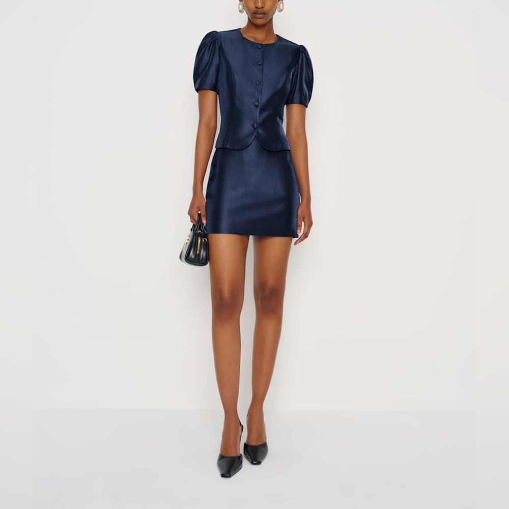 Reformation Mika Two Piece In Blueberry, NWOT, NEVER WORN, NO FLAWS.